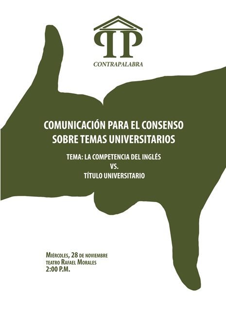 Poster promocional del nuevo espacio sobre temas universitarios Contrapalabra